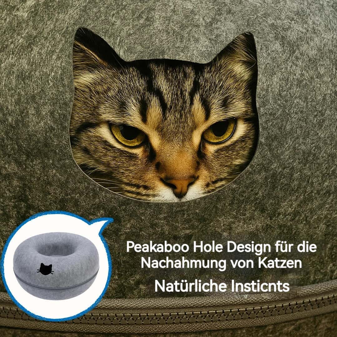 KuschelRing™ – Katzenhöhle & Filz - Tunnel für entspannte Rückzugsorte - Wundersnuffel