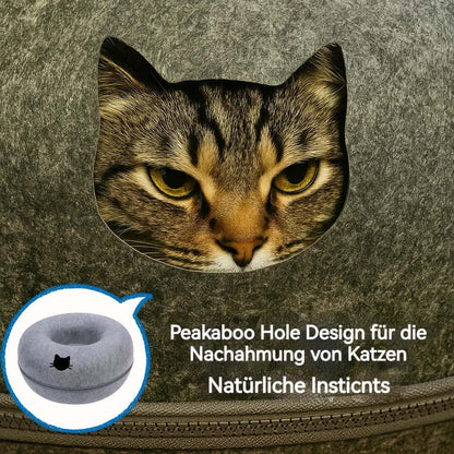 KuschelRing™ – Katzenhöhle & Filz - Tunnel für entspannte Rückzugsorte - Wundersnuffel