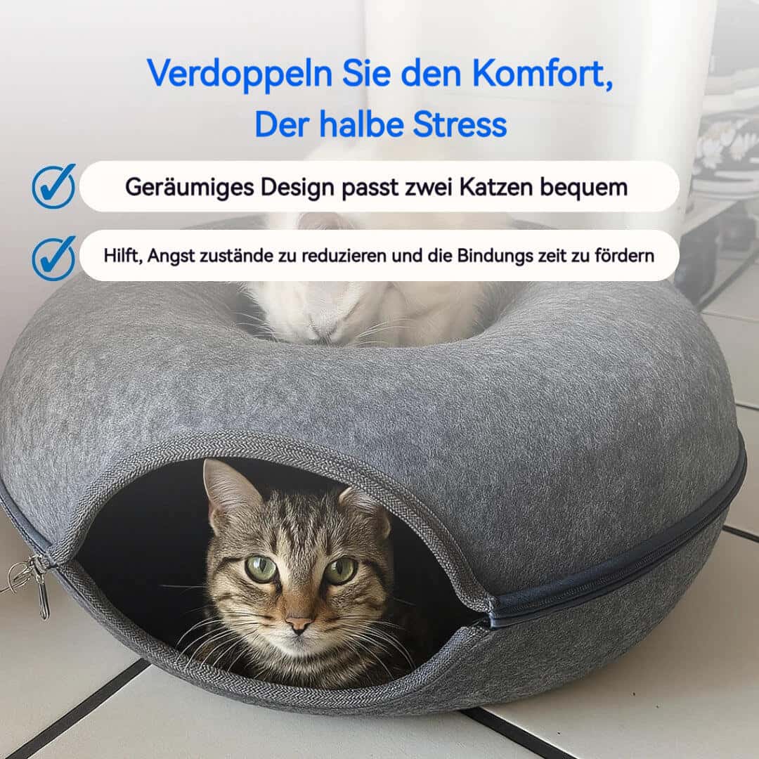 KuschelRing™ – Katzenhöhle & Filz - Tunnel für entspannte Rückzugsorte - Wundersnuffel