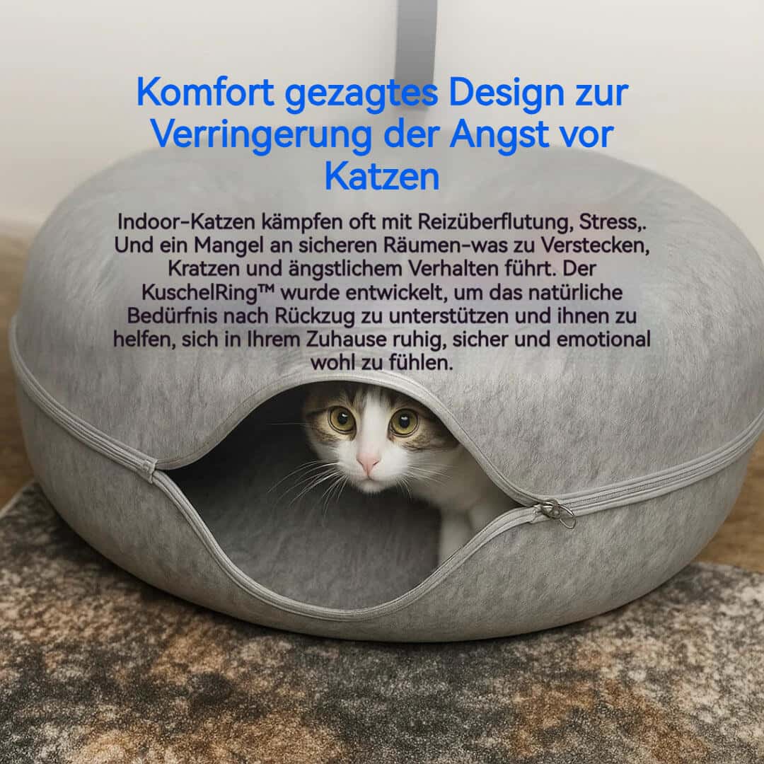 KuschelRing™ – Katzenhöhle & Filz - Tunnel für entspannte Rückzugsorte - Wundersnuffel