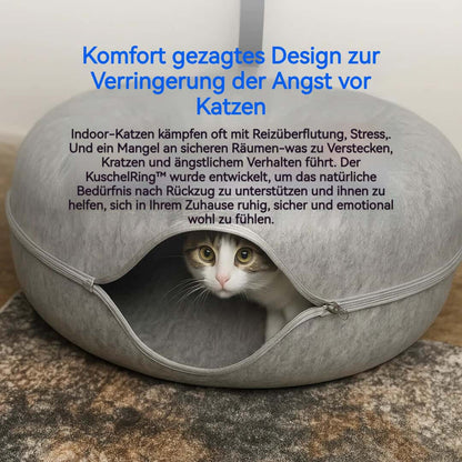 KuschelRing™ – Katzenhöhle & Filz - Tunnel für entspannte Rückzugsorte - Wundersnuffel